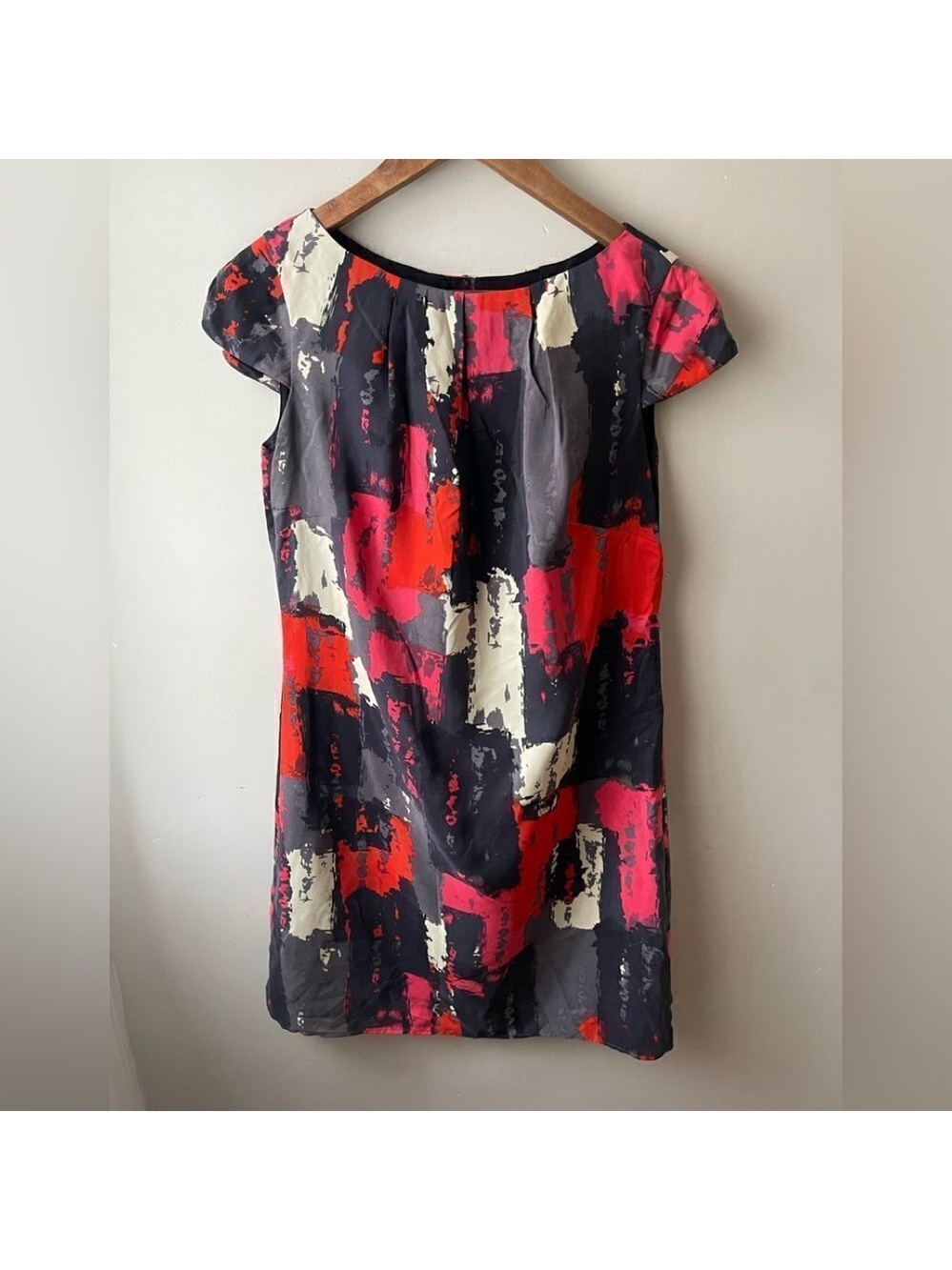 Monsoon 100% silk watercolor shift dress with cap sleeves Size EUR 38 US 6